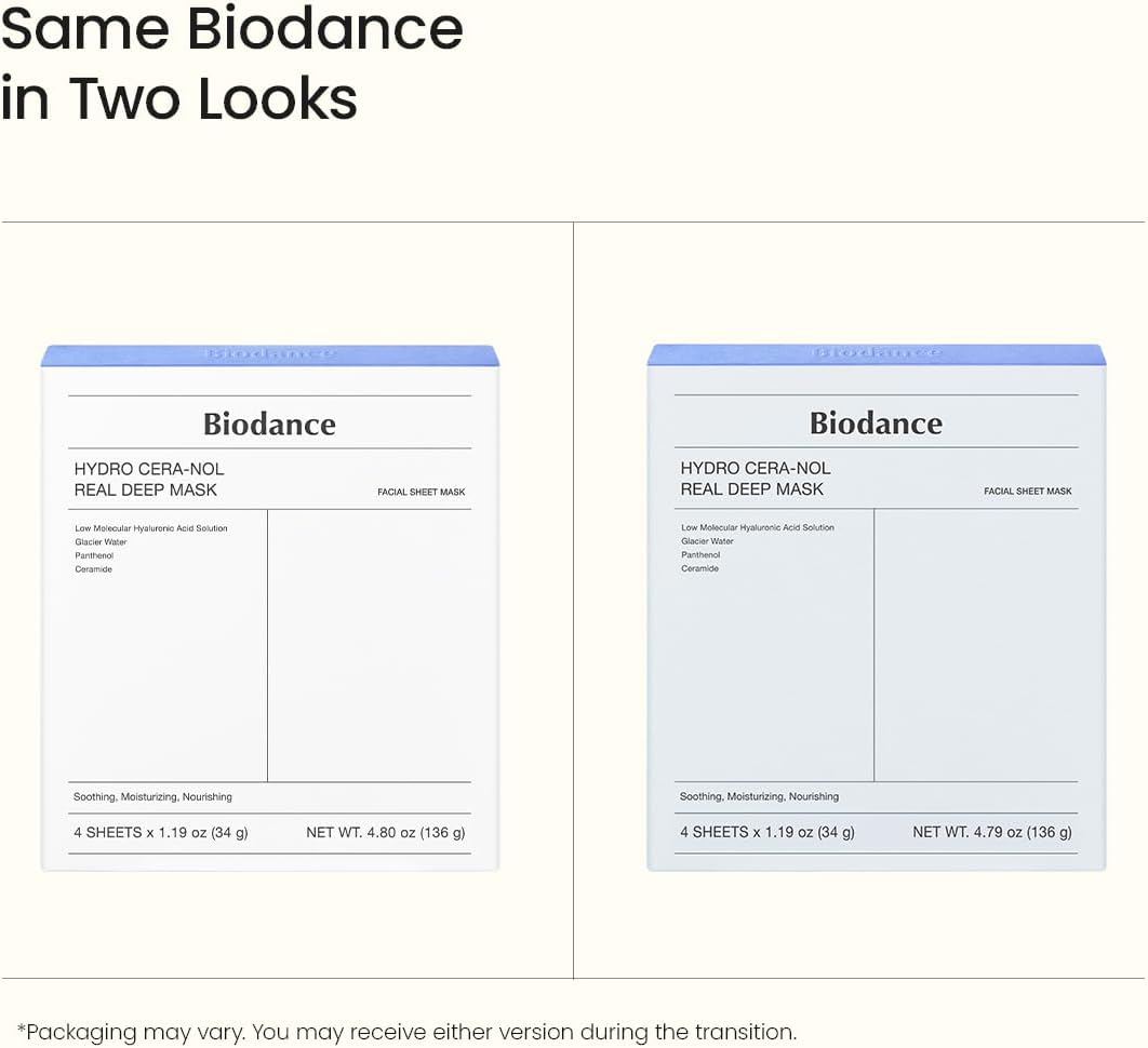 BIODANCE Hydro Cera-nol Real Deep Mask, Hydrogel Mask, Soothing, Moisturising, Nutritious, Korean Skin Care