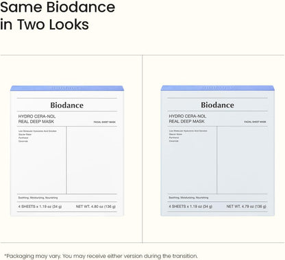 BIODANCE Hydro Cera-nol Real Deep Mask, Hydrogel Mask, Soothing, Moisturising, Nutritious, Korean Skin Care
