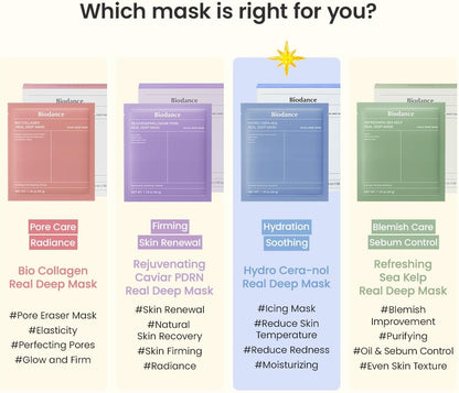 BIODANCE Hydro Cera-nol Real Deep Mask, Hydrogel Mask, Soothing, Moisturising, Nutritious, Korean Skin Care