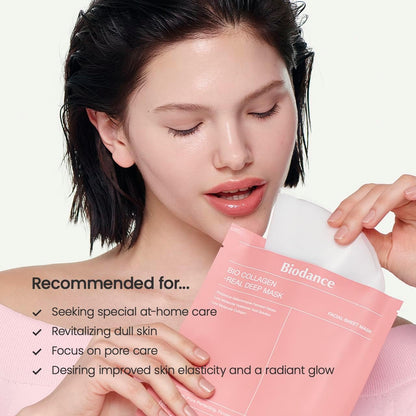 BIODANCE Bio-Collagen Real Deep Mask, Hydrogel Mask, Pore Minimizing, Elasticity Improvement, Korean Skincare