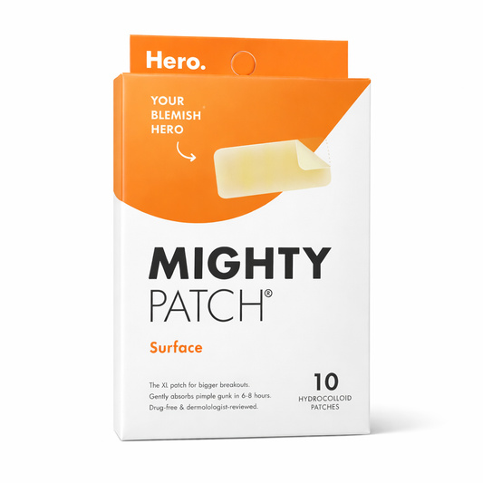 Mighty Patch Surface Spot Patches by Hero Cosmetics, XL Spot Remover Hydrocolloid Patches, Day & Night Acne Treatment & Anti Acne Dots, Face & Body Spot Treatment Stickers