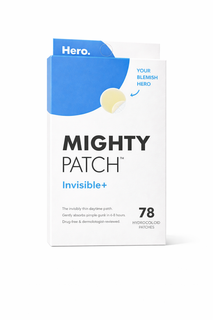 Mighty Patch Invisible+ Spot Patches by Hero Cosmetics, Daytime Acne Treatment, Clear Spot Remover Hydrocolloid Patches, Anti Acne Dots, Spot Treatment Blemish & Pimple Stickers - 78 Pimple Patches
