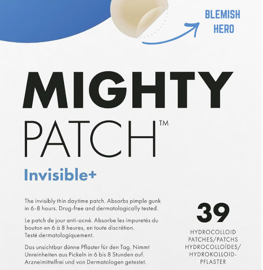 Mighty Patch Invisible+ Spot Patches by Hero Cosmetics, Daytime Acne Treatment, Clear Spot Remover Hydrocolloid Patches, Anti Acne Dots, Spot Treatment Blemish & Pimple Stickers - 39 Pimple Patches